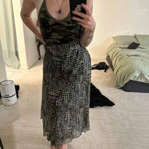 Semi Sheer Blue patterned maxi skirt